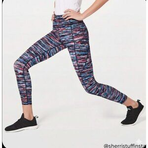 Like New Lululemon Fast & Free 7/8 Tight II Nulux Hinshu Multi 25" Leggings 4